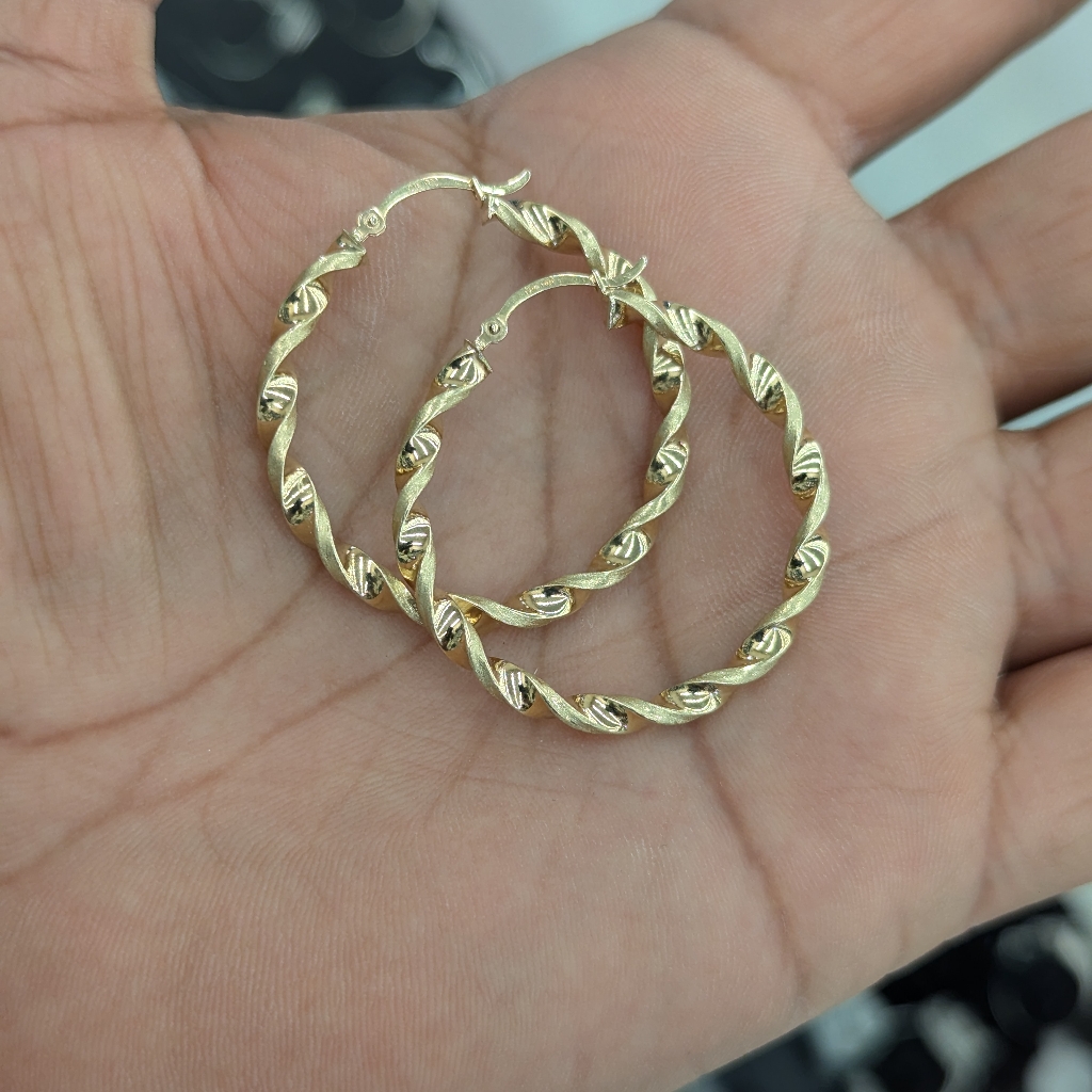 10kt Real Gold Twist Earring For Women